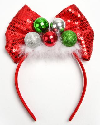 China Portable Girls Holiday Hair Accessories , Party Christmas Bow Headband for sale