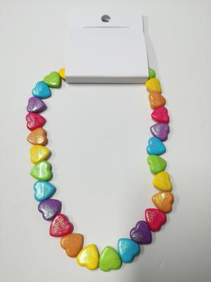 China Multicolor Heart Beaded Bracelet , Practical Childrens Rainbow Bracelet en venta