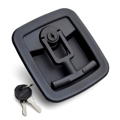 China Plastic Black Recessed Paddle Latch Lock For Storage Bins Tool Boxes for sale