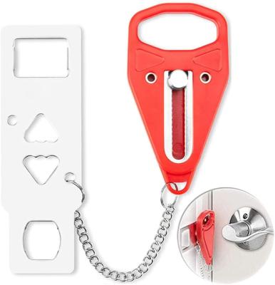 China Portable Safety Door Lock Double Hole Security Door Latch Metal Hotel Anti Theft for sale