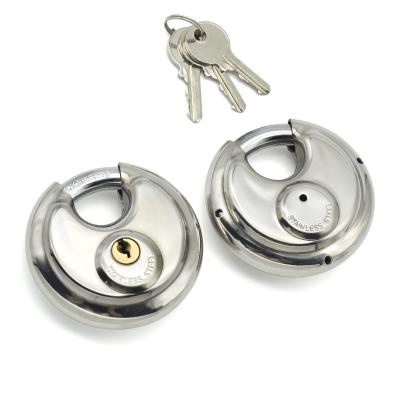 China Waterproof Stainless Steel Disc Lock With Key With 8 Inch Shackle Outdoor Padlock for sale