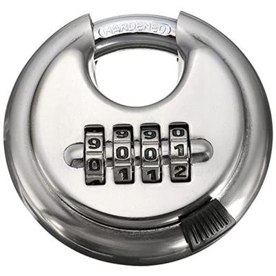 China Rustproof Outdoor Lock 4 Digit Combination Discus With Hardened Shackles Padlock for sale
