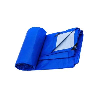 China pe tarpaulin sheet two side laminated 4x5M 120gsm white blue waterproof plastic PE tarpaulins from factory in China for sale