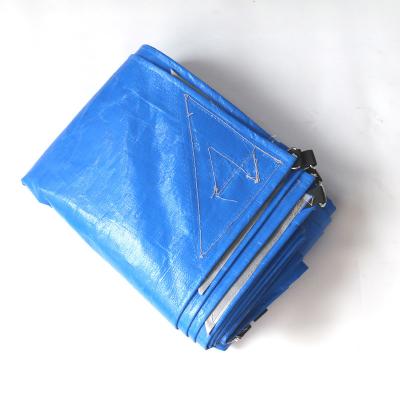 China Blue silver poly tarp canopy tent cover polyethylene laminate sheet  tarpaulin rolls with D-ring for covers for sale