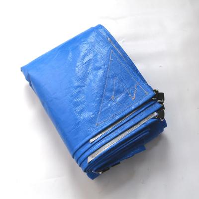 China HDPE+LDPE Cutting tarps blue silver canopy tent cover polyethylene laminate sheet  tarpaulin rolls with D-ring for sale