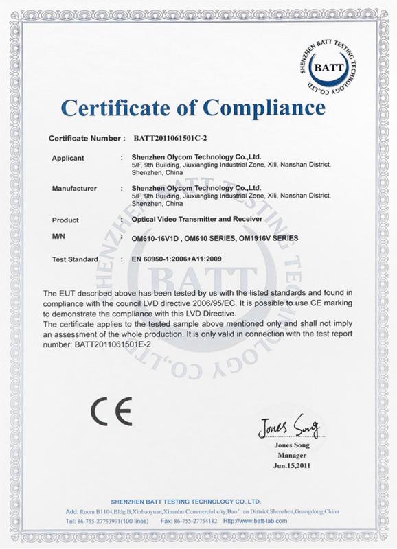 CE - Shenzhen Olycom Technology Co., Ltd.