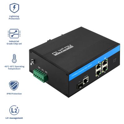 China Outdoor POE Gigabit Ethernet Network Switch , 48-52VDC Managed Industrial Switch for sale