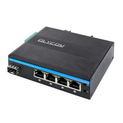 China Gigabit Ethernet 5 Port Industrial Grade Switch With SFP Fiber Port for sale
