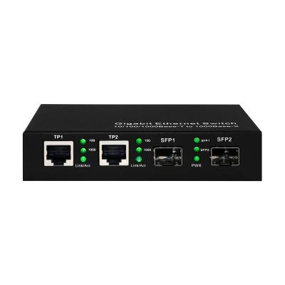 China Conmutador de fibra óptica Ethernet comercial 4 puertos Sfp Gigabit no administrado en venta