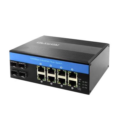 China OLYCOM Network Switch 12Port Industrial Gigabit Ethernet with 8 Port POE 4 Port SFP 240W Din Rail Mounted IP40 for sale