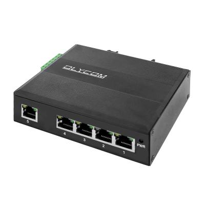 China Hardened 5 Port Gigabit Unmanaged Ethernet Switch Network Hub POE Budget 120W for sale