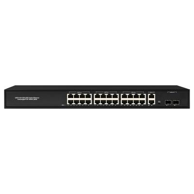 China 28 Port Commercial Hybrid POE Switch Unmanaged 4x100/1000M Uplink 450W Budget for sale