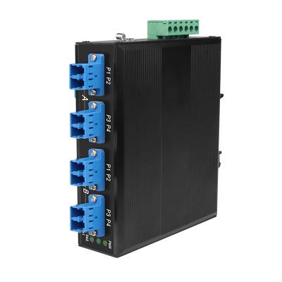 Chine 4 ports commutateur de contournement de fibre optique industrielle connecteur LC mode unique DC24V entrée à vendre