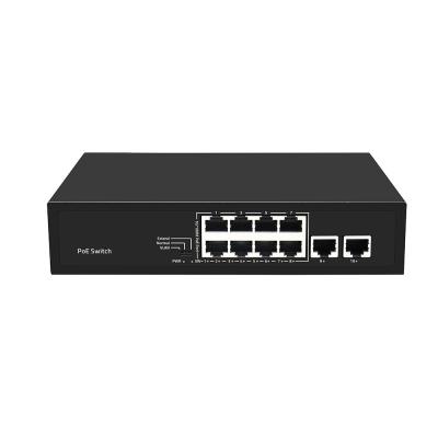 China 10 Port 10/100M Fast Ethernet PoE Switch VLAN 250-Meter Distance AC Input for sale