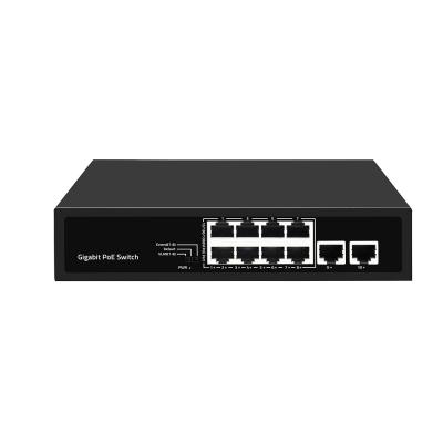 China 8 Port Full Gigabit PoE Network Switch Support Vlan PoE Extension 120W Budget for sale