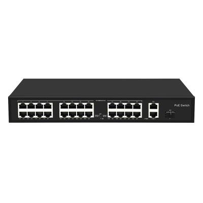China 24 Port Fiber Optic Ethernet Switch 10/100M 300W Budget 802.3at Compliant for sale