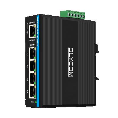 China 5 Port gigabit switch Industrial PoE Extender 1*poe in port support 30w/60w/90w+4*poe output ports for sale