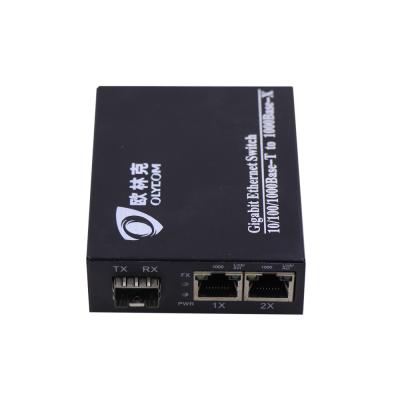 China Unmanaged 5VDC Lc Fiber Switch , 40KM 2 Port Rj45 Switch With POE for sale