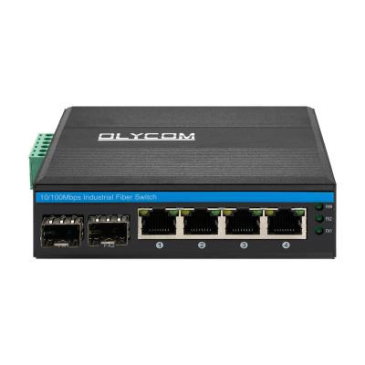 China Two SFP Din Mount Poe Switch 1000 Mbps 4 Port , IP Camera Poe Switch For CCTV System for sale
