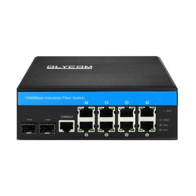 China 8 Port POE L2 Fiber Optic Managed Switch With VLAN QoS ERPS for sale