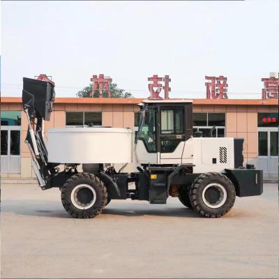 China 85kw 4 Wheel Self Loading Concrete Mixer Truck Heavy Duty Concrete Mixer for sale
