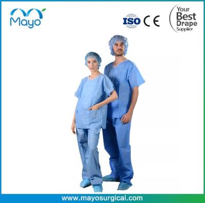 China 30gsm 40gsm SMMS Surgical Scrub Suit Operation Theatre Scrub Suits for sale