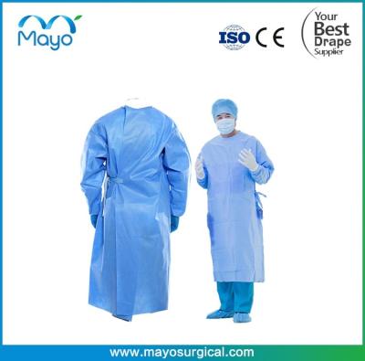China 510K EN13795 PE Isolation Gown Medical AAMI Level 4 Surgical Gown for sale