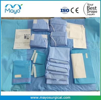 China Abdominal Blue Surgical Drape Laparotomy Drape SMS PP Material for sale