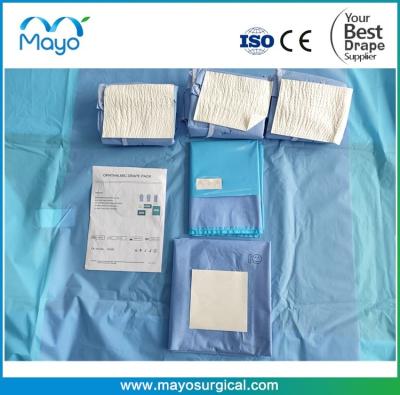 China ISO FDA Ophthalmic Drape With Gown SMMS Surgical Eye Drape Pack OEM for sale