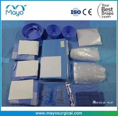 China Radial Angiography Drape Kits with Femoral Angio Drape Clear Windows Dual Apertures for sale