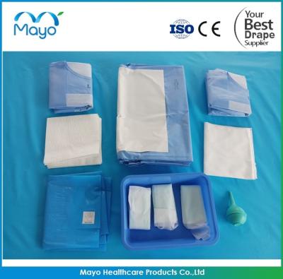 China SMS 45gsm Cesarean Drape Kits Clear Cesarean Section Drape for sale