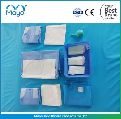 China Level 3 Soft SMMS Disposable Sterile C-Section Surgical Drapes Caesarean Pack for sale