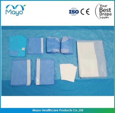 China Blue Laparotomy Drape Pack SMS Laparoscopy Pelviscopy Pack for sale