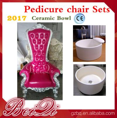 China 2017 hot sale king throne pedicure chair round pedicure bowl price, Pink spa pedicure chairs for sale for sale