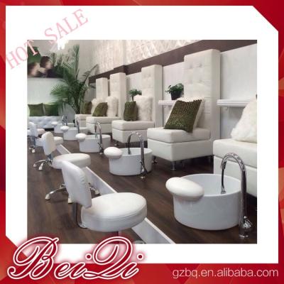 中国 luxury white leather king chair manicure and pedicure furniture spa chair leather cover 販売のため