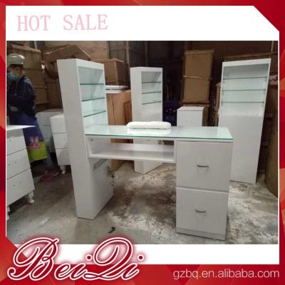 中国 Modern manicure table vacuum and nail salon furniture cheap nail table white color 販売のため