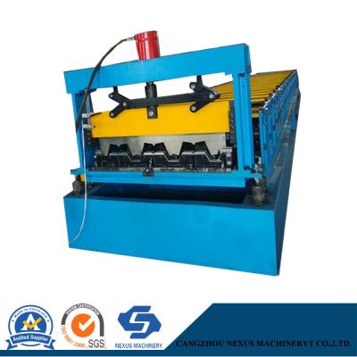 China Profiled Steel Sheet Concrete Slab Plate Floor Decking Panel Roll Forming Machine with PLC Control System for sale
