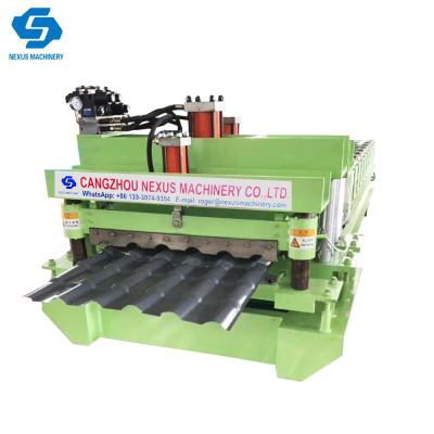 China Imitation Resin Bamboo Glazed Tile Sheet Machine Aluminum Roof Roll Forming Equipment for sale