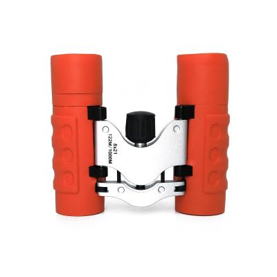 China Orange Mini Binocular Telescope 8x21 Folding Roof Binoculars For Outdoors Sightseeing for sale