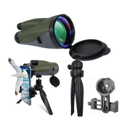 China 12x60 Monoscope Monocular Telescope Mobile Phone Telescope With Adapter Tripod Hand Strap for sale