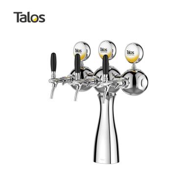 China TALOS Parisian Chrome Three Tap Beer Tower Silver Color for sale