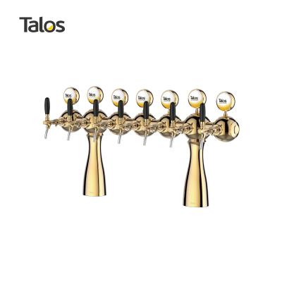 China TALOS Parisian PVD 7 Faucet Beer Tower Gold Color Food Grade for sale