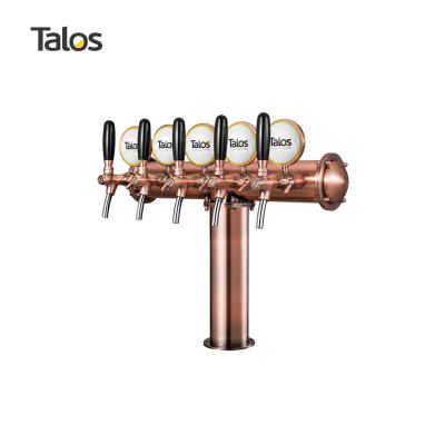 中国 TALOS Tはステンレス鋼 ビール タワー5の蛇口85mm赤い青銅色色を形づけた 販売のため