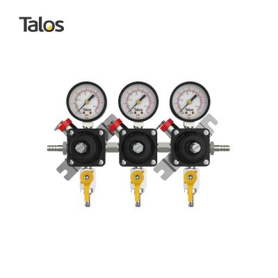 China TALOS Brass Secondary Co2 Gas Regulator For Beer Food Grade for sale