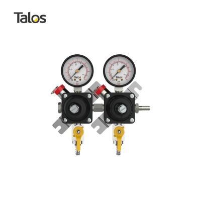 China TALOS Secondary CO2 Beer Keg Gas Regulator 70~86 PSI Safety Releases for sale