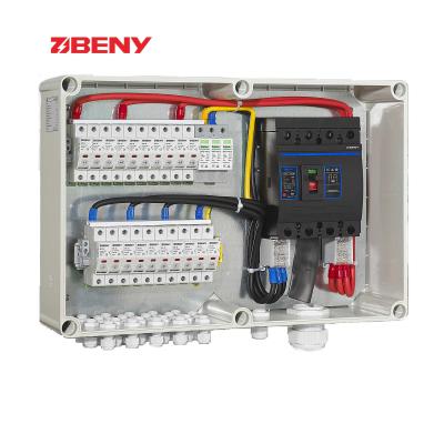 China DC PV Combiner Box 10 Input 1 Output 1500V IP66 With DC Isolator Switch for sale