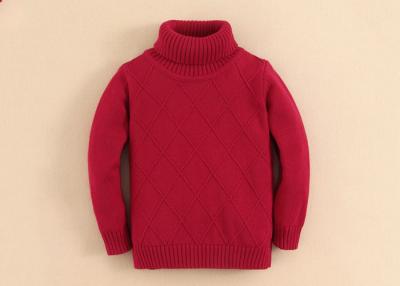 China Turtle Neck Girls Knit Pullover Sweater Diamond Check Design kid Clothes for sale