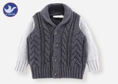 China Shawl Collar Kids Sweater Coat Cable Knitting Thick Winter Boys Warm Jacket for sale