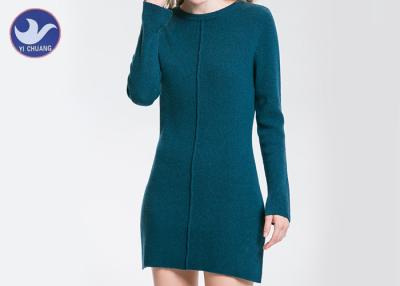 China Acrylic Cotton Womens Knitted Dresses , Long Sleeve Knitted Jumper Dress Mini Casual Style for sale