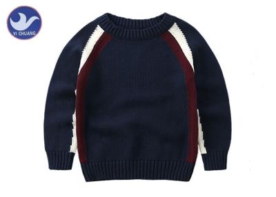 China 12GG Gauge Stylish Stripes Boys Cotton Sweater For Spring , Winter for sale